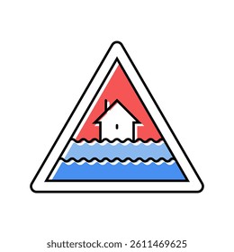 emergency flood warning color icon vector. emergency flood warning sign. isolated symbol illustration