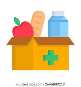 Ícone de alimento de emergência Ilustração plana do vetor