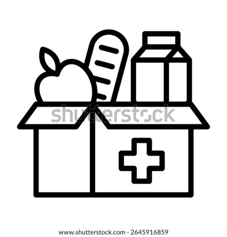 Emergency Food Icon Line Vector Illustration