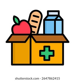 Emergency Food Icon Lineal Color Vector Illustration