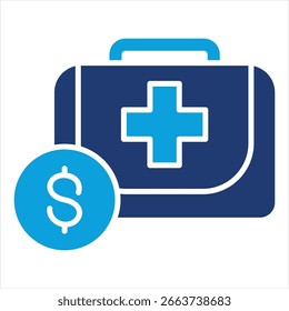 Ilustração do vetor do ícone azul plano do fundo de emergência