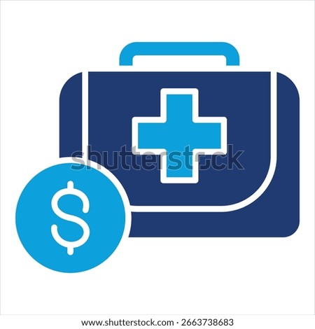 Emergency Fund Flat Blue Icon Vector Illustration