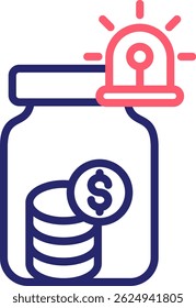 Emergency Fund Icon Color Vector Illustration