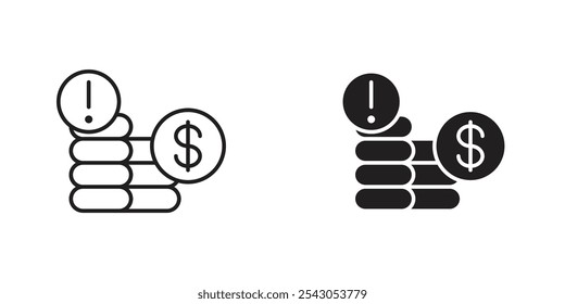 Ícone do fundo de emergência com ponto de exclamação, representando fundos de backup, rede de segurança financeira e despesas inesperadas