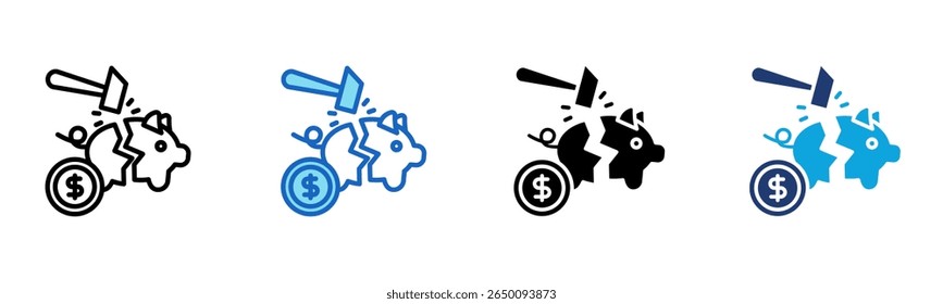 Emergency Fund icon Multi Style Vector Illustration