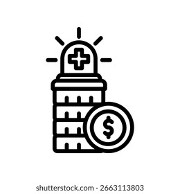 Emergency Fund Icon Outline Vector Illustration
