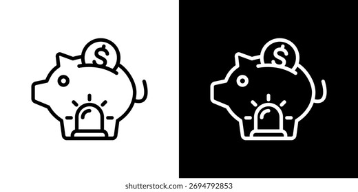 Emergency Fund Icon Set. Clean Line Design With Light And Dark Versions For Versatile Use.