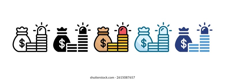 Emergency Fund Icon Set Multiple Style Collection