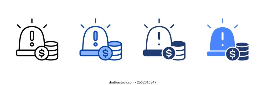 Emergency Fund icon set multiple style collection