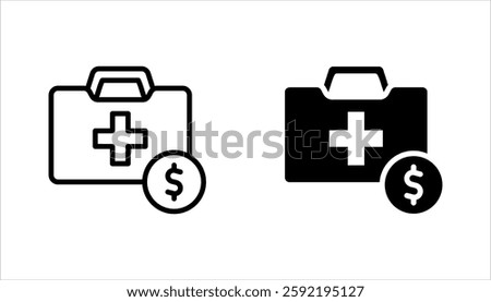 Emergency Fund Icon set, Save savings. Financial aid management. vector illustration on white background