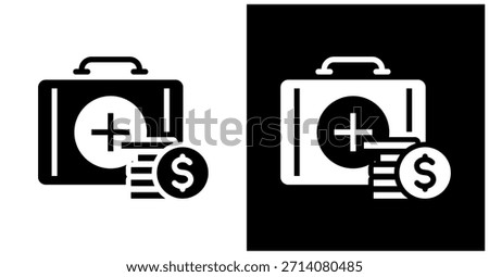 Emergency Fund Icon Set In White And Black Background