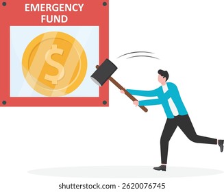 Fundo de emergência, dinheiro. Economize. Gestão da ajuda financeira. Investimento financeiro

