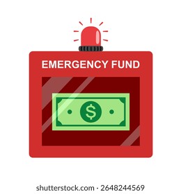 Fundo de emergência, dinheiro. Economize. Gestão da ajuda financeira. Ilustração do vetor de investimento financeiro