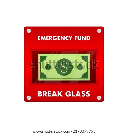 Emergency fund, money. Save savings. Financial aid management. Financial investment. Vector stock illustration