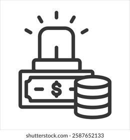 Emergency Fund Outline Icon Vector Illustration