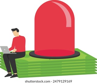 emergency fund. save money for sudden or urgent situations or circumstances. spare money. problems and finances. concept illustration design. design elements for websites, landing pages, posters

