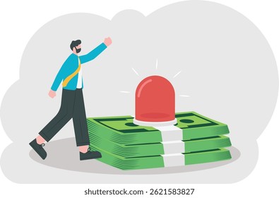 emergency fund. save money for sudden or urgent situations or circumstances. spare money. problems and finances. concept illustration design. design elements for websites, landing pages, posters


