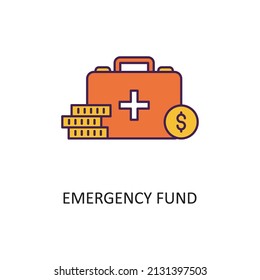 Emergency Fund Vector Filled Outline Icon Design illustration. Fintech Symbol on White background EPS 10 File