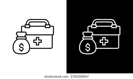 Fondo de Emergencia Blanco Icono Set Diseño
