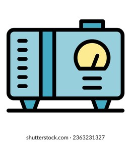 Emergency generator icon outline vector. Electric energy. Gasoline motor color flat
