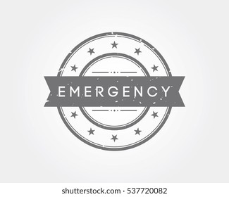 emergency. gray stamp sign