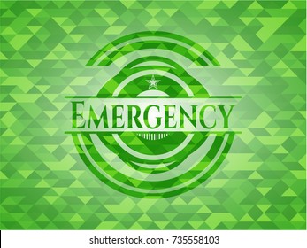 Emergency green mosaic emblem
