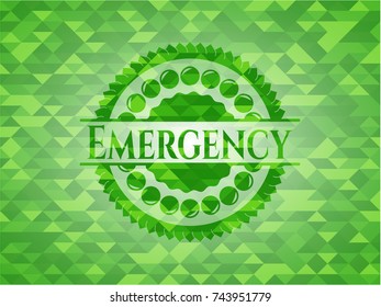 Emergency green mosaic emblem