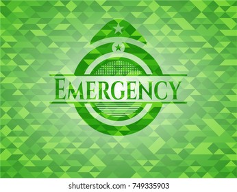 Emergency green mosaic emblem