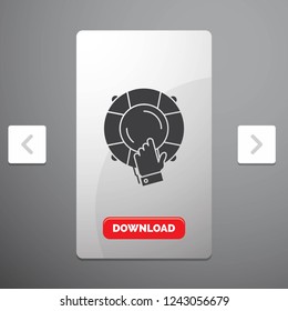 emergency, guard, help, insurance, lifebuoy Glyph Icon in Carousal Pagination Slider Design & Red Download Button