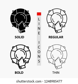 emergency, guard, help, insurance, lifebuoy Icon in Thin, Regular, Bold Line and Glyph Style. Vector illustration