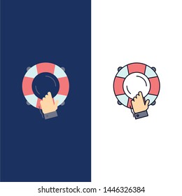 emergency, guard, help, insurance, lifebuoy Flat Color Icon Vector