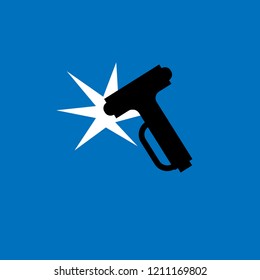 emergency hammer with break glass window rescue. black icon