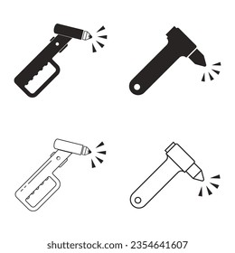 Emergency Hammer or Car Glass breaker icon vector illustration design