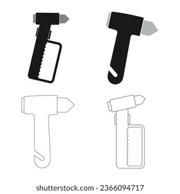 Emergency Hammer or Car Glass breaker icon vector illustration design