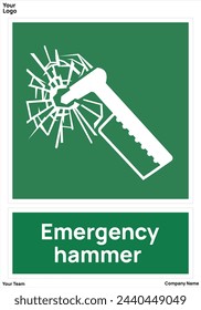 Emergency hammer signs symbol standard iso 7010