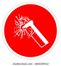 Emergency Hammer Symbol Sign, Vector Illustration, Isolate On White Background Label. EPS10