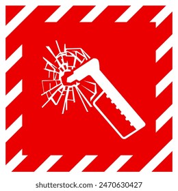 Emergency Hammer Symbol Sign, Vector Illustration, Isolate On White Background Label. EPS10