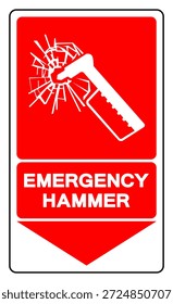 Signo De Símbolo De Martillo De Emergencia, Ilustración vectorial, Aislado En La Etiqueta De Fondo Blanco. EPS10