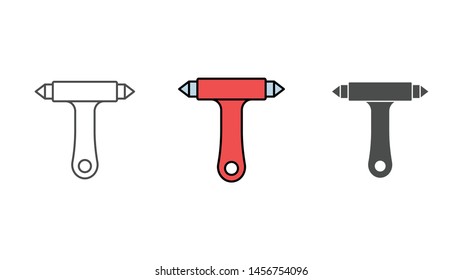 Emergency hammer vector icon sign symbol
