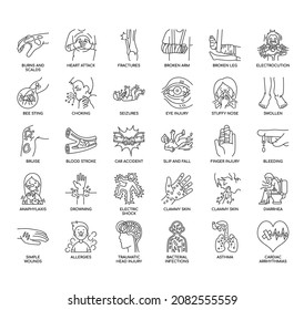 emergency health problems, Thin Line and Pixel Perfect Icons