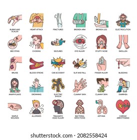 emergency health problems, Thin Line and Pixel Perfect Icons