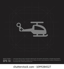 Emergency Helicopter icon - Black Creative Background