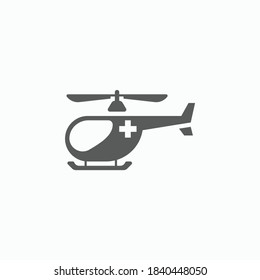 emergency helicopter icon, hospital vector