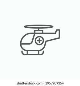 emergency helicopter icon, hospital vector