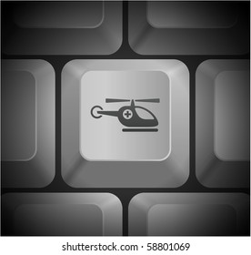 Emergency Helicopter Icon on Computer Keyboard Original Illustration
