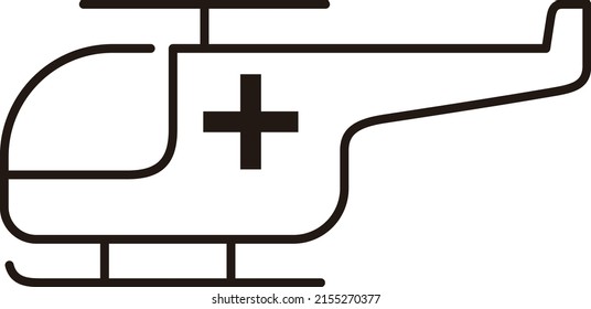 Icono de Ilustración del helicóptero de emergencia, vector