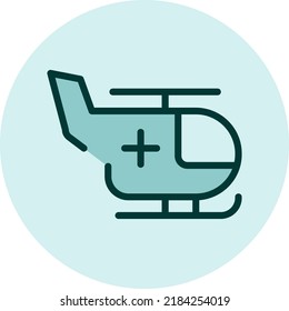 Emergency helicopter, illustration, vector on a white background.