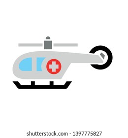 Icono de Vector de helicóptero de emergencia. cartel plano lleno para concepto móvil y Diseño web. Helicóptero de ambulancia con icono de glifo de cruz médica. Símbolo, ilustración del logotipo. Gráficos de Vector perfecto de píxeles