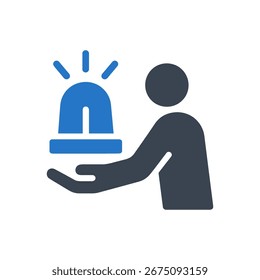 Icono de ayuda de emergencia aislado sobre fondo blanco 
