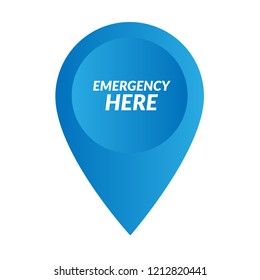emergency here. emergency map pin